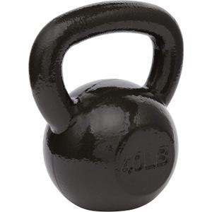 Amazon Basics Cast Iron Kettlebell for Strength Training, Wide Handle, 40 Pounds, Black
