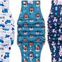 CuteBone Washable Dog Diapers Male with Snaps Reusable 3pcs a Pack Doggie Belly Band for Male Dogs Wraps KDM06M (M(14"-17"))