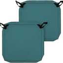 Easy-Going Waterproof Patio Seat Cushion Covers 24x22x4 inch 2 Pack Replacement Non-Slip Outdoor Cushion Slipcover with Zipper and Adjustable Straps for Outdoor Furniture, Covers Only, Teal