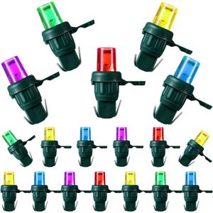 Honoson LED 5 mm Christmas String Lights Replacement Bulbs LED Wide Angle Wire Light Set Indoor Outdoor Home Decor Festival Decorations for Xmas Tree Lights(Colorful Bulb,60 Count) (Green Base with Colorful Bulb)