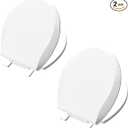 Aünsffer Toilet Seat Round Soft Close 2 PACK, Toilet lid Round Slow Close 16.5 inch, PP Material Safe and Easy Clean, Quick Installation & Never Loosen, Comfortable Ergonomic Design (White, 2 Pack)