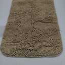 H.VERSAILTEX Bath Mat Bathroom Rug Bath Rugs for Bathroom Non Slip Bath Mats Extra Thick Chenille Rug 17" x 24" Absorbent Soft Shaggy Washable Dry Fast Plush Rugs for Bathtubs - Beige