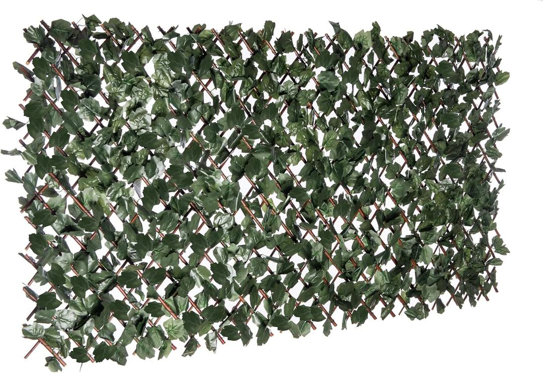 Naturae Decor Expandable Willow Trellis - Outdoor Privacy Screen - Sturdy and Flexible - Realistic Look - 36 in x 72 in - Ivy Leaves