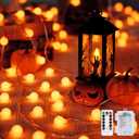 JMEXSUSS Orange Lights for Halloween, 33ft with 8 Modes Remote, 100 LED Globe String Lights Outdoor Battery Operated for Halloween Bedroom Thanksgiving Party Christmas Decor