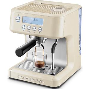 CASABREWS Ultra Espresso Machine, Barista Espresso Coffee Maker for Home | LCD Display, Custom Brew Temp, Latte & Cappuccino Machine, 20-Bar Italian Pump, Powerful Steam Wand, 73oz Removable Tank