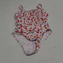 Women's Boho Floral Print One Piece Swimsuit Y2K Bathing Suits Swimwear Beachwear (Large, Red Cherry)