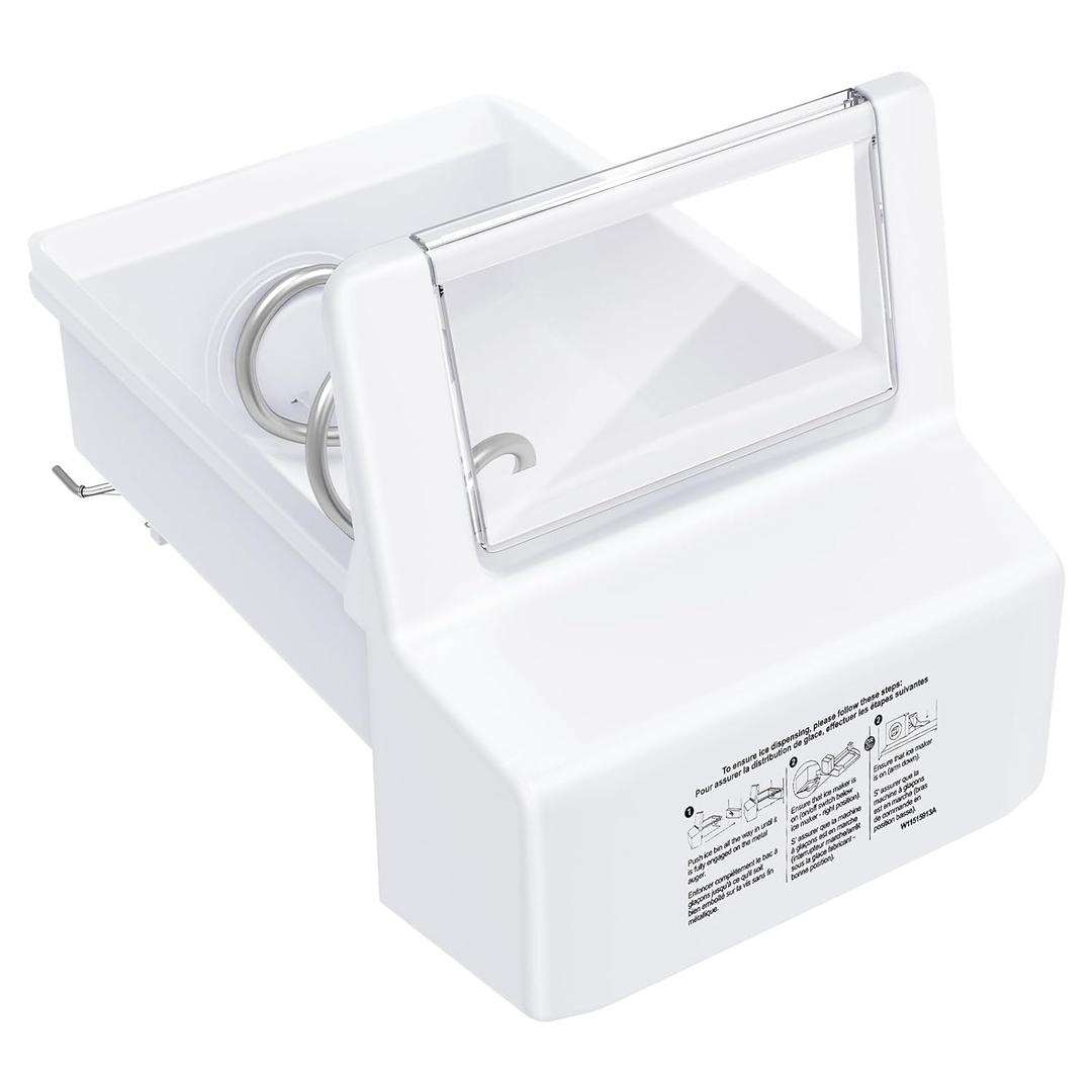 Upgraded WPW10558423 Refrigerator Ice Bucket Compatible with Whirlpool Ice Maker Replacement Parts W10558423 Whirlpool Ice Bucket WRS325FDAM, WRS325SDHZ, WRS315SDHZ, WRS315SDHM, WRS325SDHW Ice Maker