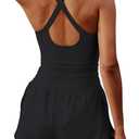 ReachMe Womens Running Onesie Workout Rompers Athletic Romper One Piece Outfits Exercise Jumpsuits Gym Yoga Clothes (Black, XL)