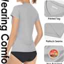 Boladeci Women's Swim Shirts - UPF 50+ Sun Protection Short Sleeve V Neck T-Shirts Workout Tops (Gray, S)