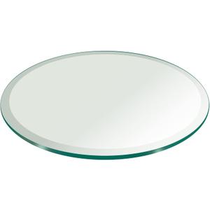 Fab Glass and Mirror 17 Inch Round Tempered Beveled Polished Edge Glass Table Top -3/8 Thick Round Glass Table TopHeavy Duty, Dining, Coffee, and Office Tables