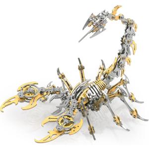 Scorpion 3D Metal Puzzles Kits for Adults Teens  454 Pcs  Mechanical Assembly Models  4 Hours to Build  Ideal for Gifts and Decorations (Golden)