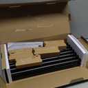 Bay Window Curtain Rods, HOTOZON 7/8 Inch Heavy Duty Curtain Rods for Bay Windows 4884 Inch(Center Rod), 3258 Inch Side Rods for Windows, Black, Decorative Drapery Rod with End Cap Finials