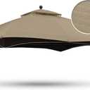 ABCCANOPY Riplock Gazebo Replacement Canopy Top for Lowe's Allen Roth #GF-12S004B-1, Khaki