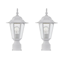 WISBEAM 2 Packs Outdoor Post Light, Pole Lantern, E26 Base 60W Max, Aluminum Housing Plus Glass, Wet Location Rated, ETL Qualified, Bulbs not Included, White