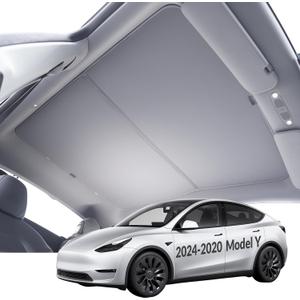 VION Roof Sunshade for Tesla Model Y 2024–2020, Interior Gray | Full blackout; dual-layer fabric with graphene-enhanced UV coating helps keep the cabin cooler and prevent sagging