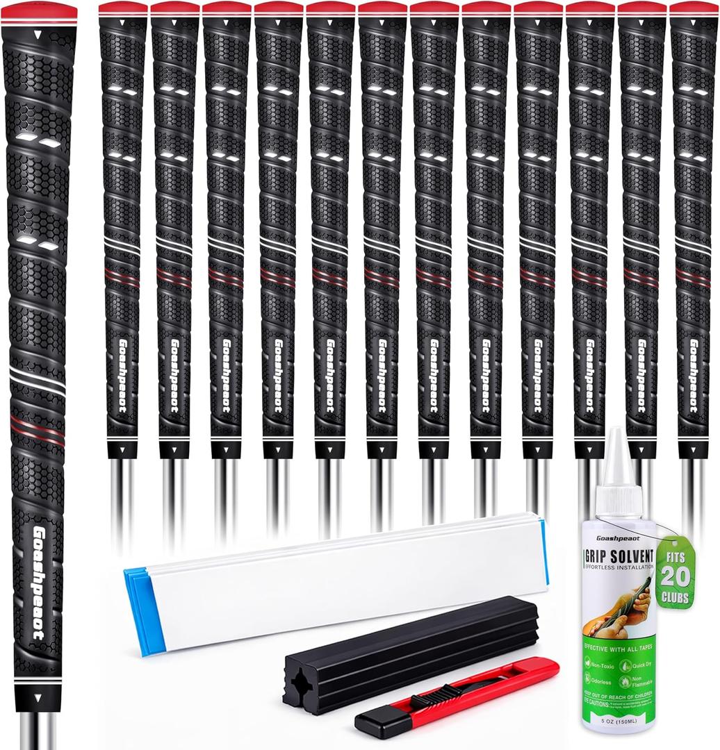 Wrap Golf Grips 13 Pack with Golf Grip Kit ,Golf Club Grips Outstanding Tackiness and Advanced Surface Texture Enhances Control, Red, Standard