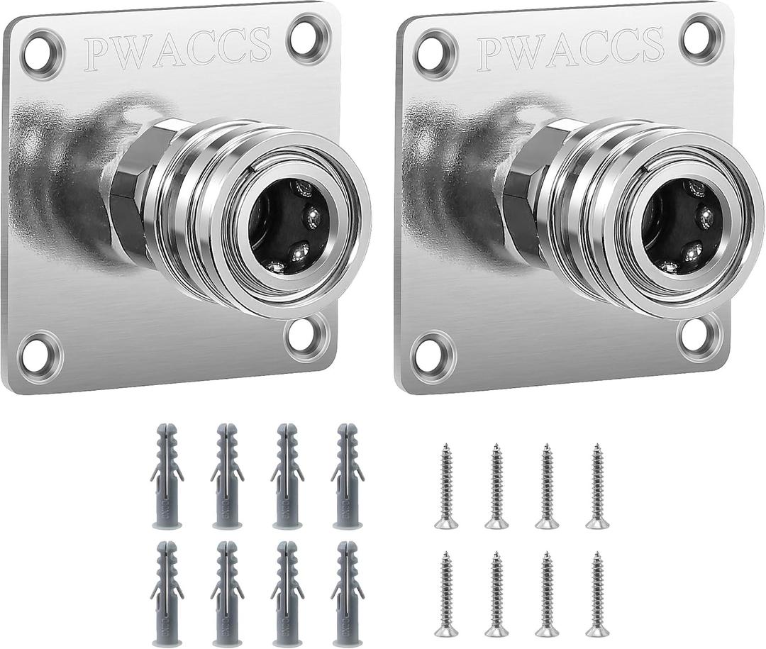 PWACCS Pressure Washer Foam Cannon Holder, 1/4" Quick Connect Automatic Foam Cannon Mount, Stainless Steel Pressure Washer Nozzle Tip Holder, Pressure Washer Accessories Storage Rack 2 Pack