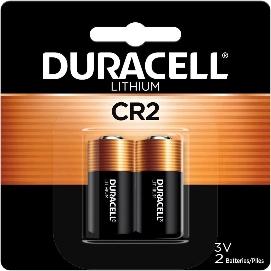 Duracell CR2 3V Lithium Battery, 2 Count (Pack of 1), CR2 3 Volt High Power Lithium Battery, Long-Lasting for Video and Photo Cameras, Lighting Equipment, and More