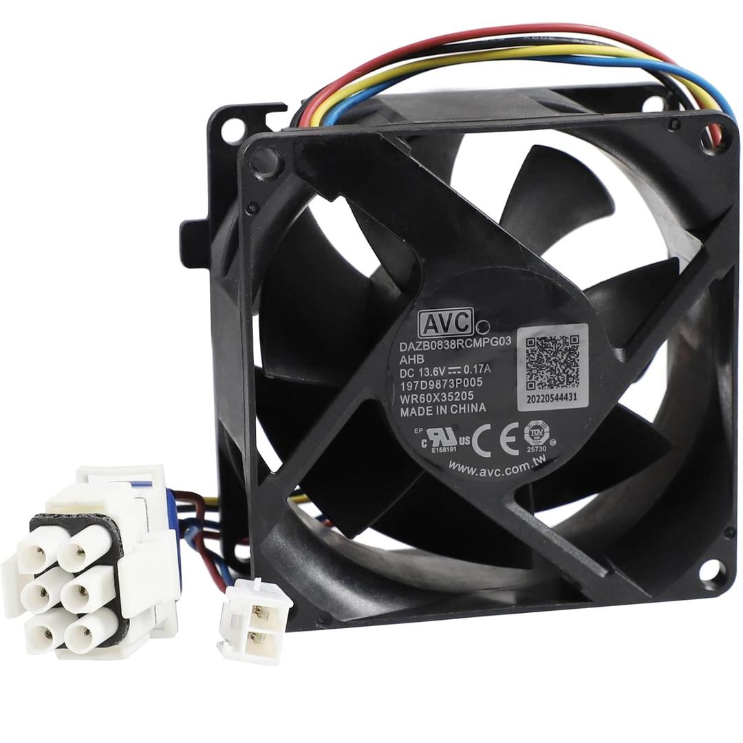 WR60X35205 Refrigerator Evaporator Fan Motor Compatible with GE Replace WR60X20880 WR60X24723 WR60X26281 WR60X29099 WR60X35665 Refrigerator Fan Motor DAZB0838RCMPG03 197D9873P005