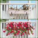 Homsunny Artificial Fake Flowers for Outdoor, 2PCS Realistic Fake Outdoor Flowers Plants, UV Resistant Silk Faux Flower for Outside Front Door Porch Planters Patio Yard Garden Window