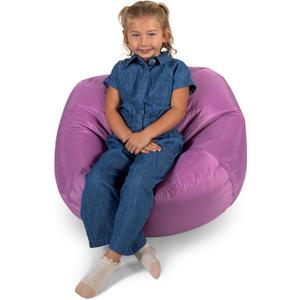 Big Joe Classic Bean Bag Chair for Kids Bedroom and Reading Nook, Easy-Clean Radiant Orchid, Durable Nylon Polyester Blend, 2 feet Refillable, Single