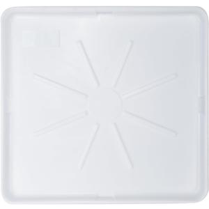 Heavy Durable Plastic Washing Machine Drain Pan Size 30X32 Including 1" Drain Fittings (White)