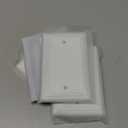 OKAWYC Single Blank Light Switch Cover Adler Metal Wall Plate, 4-Pack White 1 Gang, Light Switch Cover Outlet Cover Decorative Wallplate, Durable