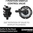 Hayward SP0714T Vari-Flo 7-Position Top-Mount Multiport Valve, 1.5-Inch Ports, for ProGrid & DE Pool Filters
