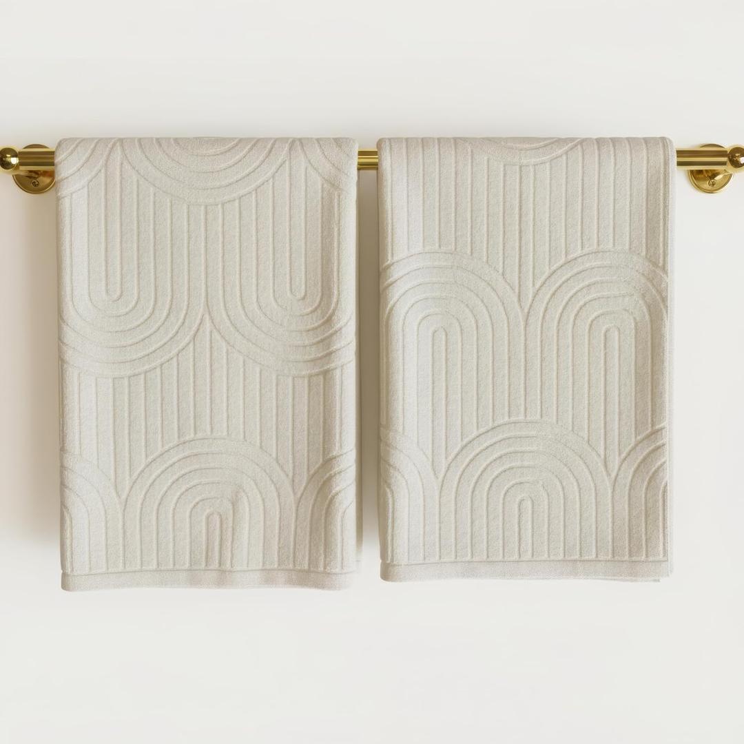 KIBAGA Decorative Hand Towels for Your Bathroom Or Kitchen Luxurious Set of 2 Soft Boho Cotton Towels are Absorbent, Lightweight & Dry Quickly - Perfect to Elevate Any Bath Decoration at Home, 28x15.5 inches