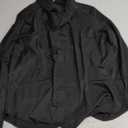 Soft Wrinkle-Free Women's Button Down Dress Shirts Solid Long Sleeve Work Blouses Fit Stretch Casual Tops (Large, Black)