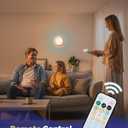 Aggforbl 10,000mAh Rechargeable Ceiling Light with Remote, 7.09 Wireless Waterproof Shower Lights 3000K/4000K/6000K, Battery Powered Light for Closet Battery Operated, Motion Sensor Lights No Wiring (1 Piece White)