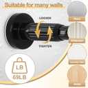 Black Tension Curtain Rod 41-67In, Curtain Rod No Drilling