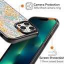 Compatible for iPhone 13 Pro Max Case Cute - Durable Shockproof 6.6 ft Drop Impact Phone Case - Blue Spring Design for iPhone 13 Pro Max 6.7" Black