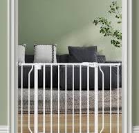 Baby Gate No Drilling, 29"-40" Auto Close Dog Gate Indoor for Doorways & Stairs, Pressure Mounted Adjustable Pet Gate, Easy Walk Through Child Gate for Children & Pets Stroller Friendly, White