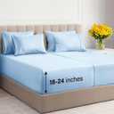 Extra Deep Split King Sheet Set - 7 Piece Breathable & Cooling Sheets - Hotel Luxury Bed Sheets Set - Easy Fit - Soft, Wrinkle Free & Comfy Sheets Set - Light Blue Sheet Set with Extra Deep Pockets (19 - Baby Blue)