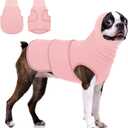 KOESON Dog Calming Vest with Soft Ear Wrap, Breathable Dog Thunder Jacket with Adjustable Hook & Loop, Reflective Puppy Anxiety Relief Jacket for Fireworks, Thunder, Travel, Separation, Pink XS