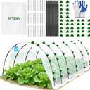 Garden Netting Kit for Raised Beds 10 x 33 FT Strong Mesh Netting 6 Sets of Fiberglass Garden Hoops Inscet Barrier Protection Net for Vegetable Plant Fruit Flowers