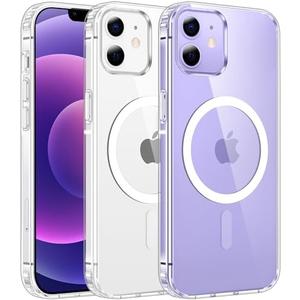 FNTCASE for iPhone 12 Case Clear: iPhone 12 Pro Case Magnetic Phone Cases Compatible with Magsafe Slim Anti Yellowing Military Grade Drop Protection Rugged Protective Transparent Cover (A-Clear)