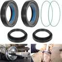 Front Axle Vaccum Knuckle & Tube Seal Kit Fit For 1998 1999 2000 2001 2002 2003 2004 Ford Super Duty Excursion F250 F350 F450 F550 Dana 50 60, Replace OEM Part # 50491, 50381, 41784-2