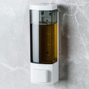 Soap Dispensers 250ml ABS Plastic Drill Free with Adhesive or Wall Mount with Screws Liquid Hand Shower Dispenser for Bathroom or Kitchen (1-Chamber)