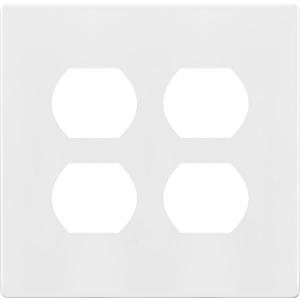 ENERLITES Screwless Duplex Wall Plate, Child Safe Double Receptacle Outlet Cover, Standard Size, 2-Gang 4.68" x 4.73", Unbreakable Polycarbonate Thermoplastic, UL Listed, SI8822-W, Glossy, White