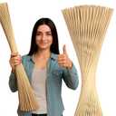 50 Pcs Smore Sticks for Fire Pit Extra Long - Thick 36 Inch Long Smores Sticks for Fire Pit, Suitable for Crafts & Flower Bouquets - 5mm Thick Bamboo Skewers for Smores, Meat, Kabobs, Hot Dogs, Fruits