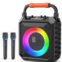 JYX Karaoke Machine with 2 Wireless Mics, Portable Bluetooth Karaoke Speaker with LED Lights for Kids and Adults,PA System Speaker Supports TF Card/USB/AUX-in/REC for Party Indoor/Outdoor