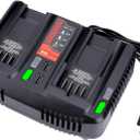 CMCB124 Dual Port V20 Battery Fast Charger Replacement for Craftsman 20V MAX V20 Battery Lithium CMCB202 CMCB201 CMCB209 CMCB205 CMCB100 CMCB102 CMCB101