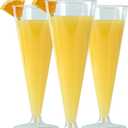 Restaurantware RW Base 6.5 Ounce Toasting Glasses 20 Disposable Champagne Flutes - With A Removal Base Premium Clear Plastic Cocktail Glasses Serve Sparkling Wine For Parties