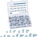 100 PCS SAE & Metric Grease Fittings Kit - Hydraulic Zerk Assortment 1/4" 1/8" M6 M8 M10 with Straight, 45, and 90 Degree Heads for Automotive and Industrial Use, Galvanized Steel Set