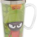 Spoontiques - Insulated Travel Mug - Marvin The Martian Coffee Cup - Coffee Lovers Gift - Funny Coffee Mug - 14 oz - Green