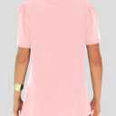 Agnes Urban Womens Tops Dressy Casual Short Sleeve Shirts Summer Loose T Shirts Trendy Tops Pleated Tunic Blouses (Pink, L)