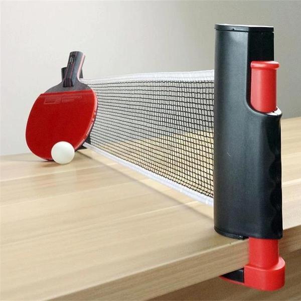 Portable Ping Pong Traveler Set, Ping Pong Game for Any Table with Retractable Net, 2 Paddles and 6 Balls, Table Tennis Set for Indoor Outdoor Sport Fun, Easy Setup