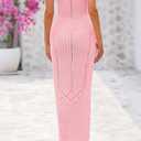 BTFBM Long Crochet Dress Beach Swim Cover up for Women (L)